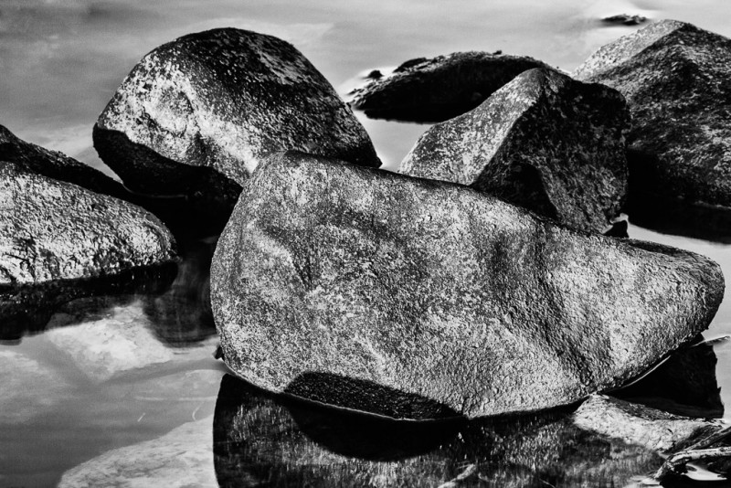 Sunlit rocks along Arkansas River, Arkansas