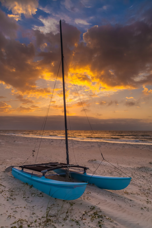 Catamaran beach sunrise St. George Island Florida